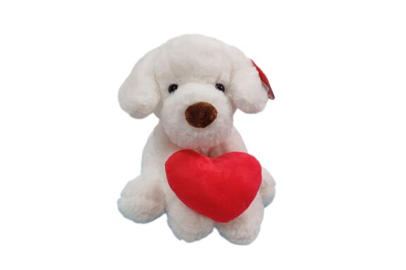 Perro con Corazón Crema